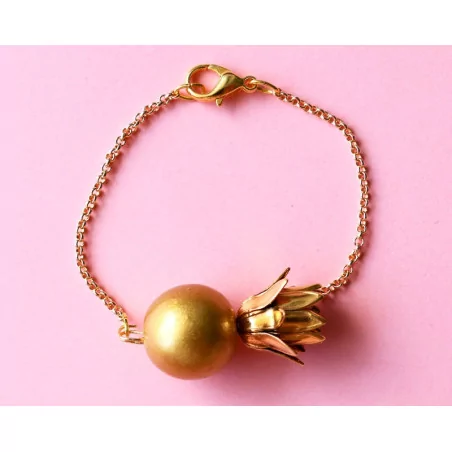 IDEES CREATIVES : Tuto : Réaliser un bracelet ananas doré, par Gwladys