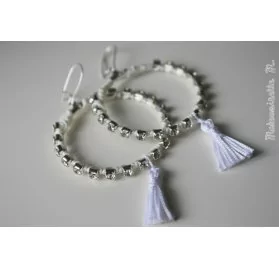 IDEES CREATIVES : Tuto : Réaliser des boucles d'oreilles strass et pompons, par Mademoiselle M