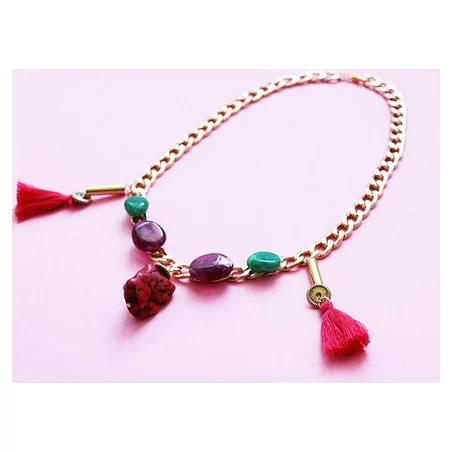 IDEES CREATIVES : Tuto : Réaliser un collier à pierres, par Gwladys