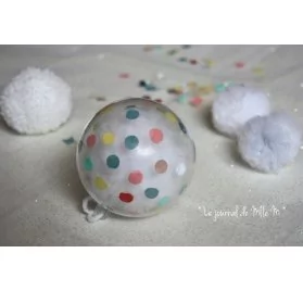 IDEES CREATIVES : Tuto : Réaliser des boules de Noël confetti, par Mademoiselle M