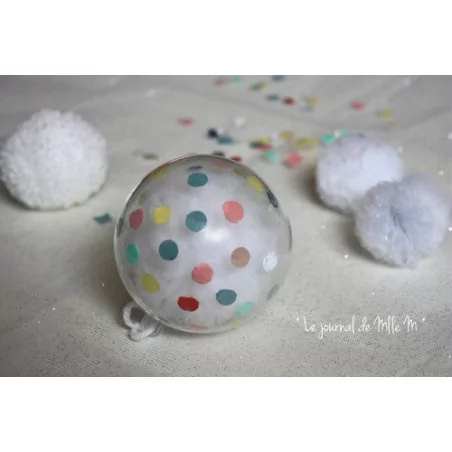 IDEES CREATIVES : Tuto : Réaliser des boules de Noël confetti, par Mademoiselle M