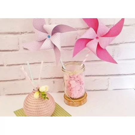 IDEES CREATIVES : Tuto : Réaliser des moulins à vent girly, par Violette Factory