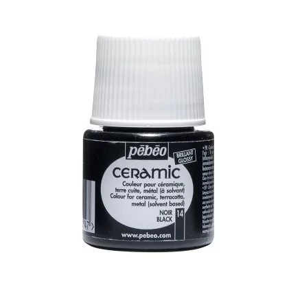 PEINTURES : Pot de peinture 'Pébéo - Céramic' Noir 45ml