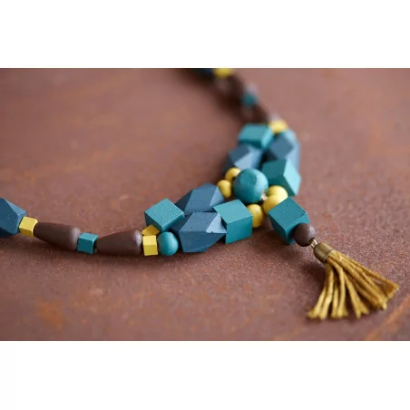 IDEES CREATIVES : Tuto - Réception chic - le collier bleu et jaune