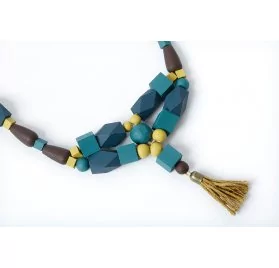 Tuto - Réception chic - le collier bleu et jaune