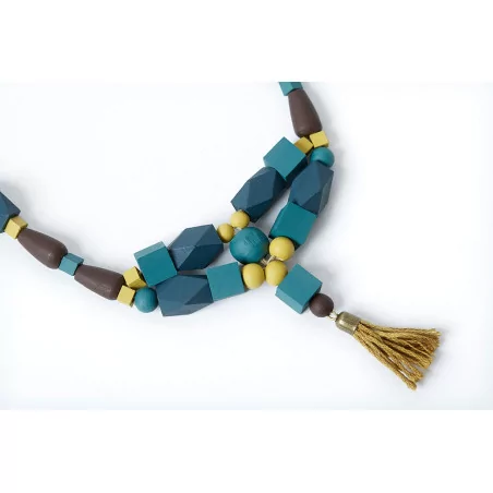 Tuto - Réception chic - le collier bleu et jaune