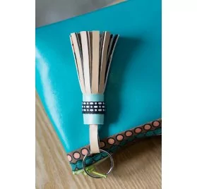 IDEES CREATIVES : Tuto - Bureau Vintage - Pompons en simili cuir doublé de tissu