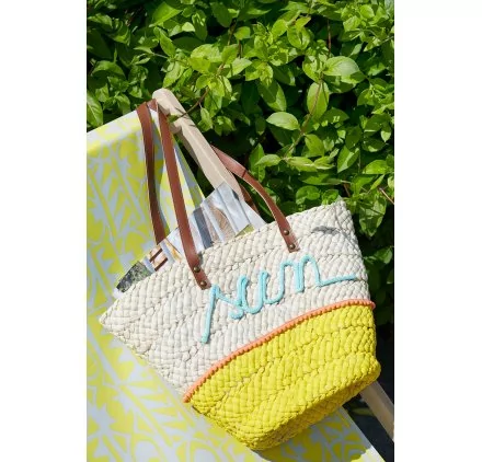 IDEES CREATIVES : Tuto - Customisation de sacs de vacances - Le sac en osier - Le sac " sun "