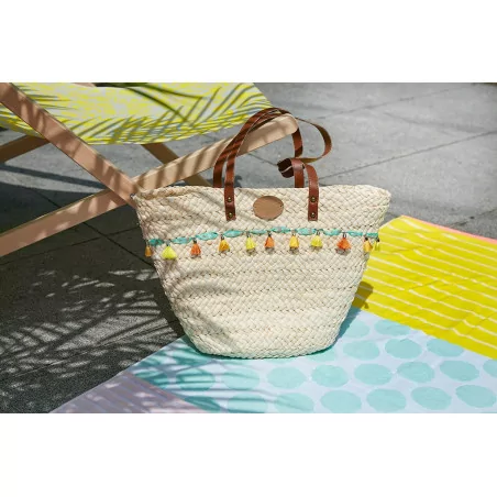 IDEES CREATIVES : Tuto - Customisation de sacs de vacances - Le sac en osier - Le sac avec les pampilles