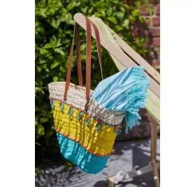 IDEES CREATIVES : Tuto - Customisation de sacs de vacances - Le sac en osier - Le sac avec les boutons