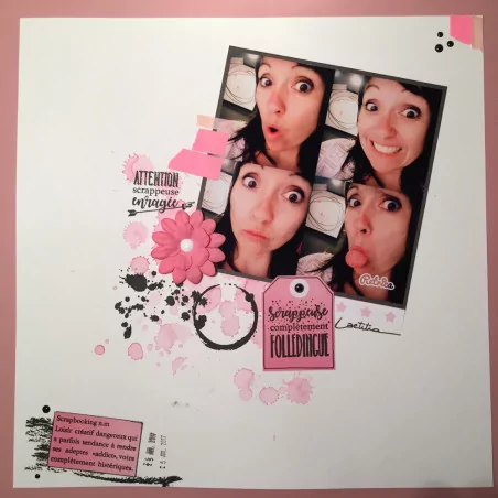 IDEES CREATIVES : Tuto : Faire une page de scrap avec les tampons de la collection A TOI de MISS CREA, par Laetitia B