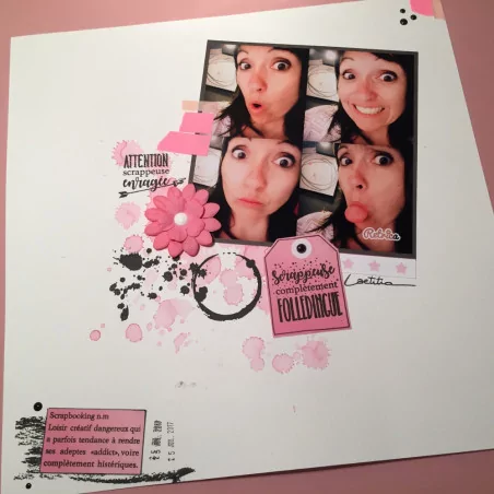 Tuto : Faire une page de scrap avec les tampons de la collection A TOI de MISS CREA, par Laetitia B