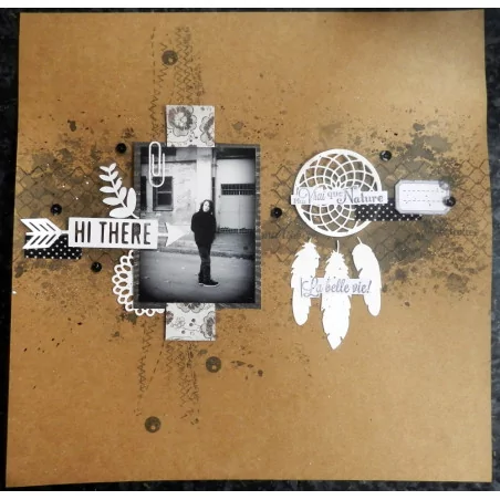 IDEES CREATIVES : Tuto : Créer une page de scrapbooking avec la collection Fonds Grunge 1 de MISS CREA, par Isabelle Uhissy