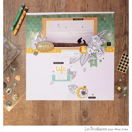 IDEES CREATIVES : Tuto : Préparer une page sirène, pirate et hibiscus, par les Bricolheureux