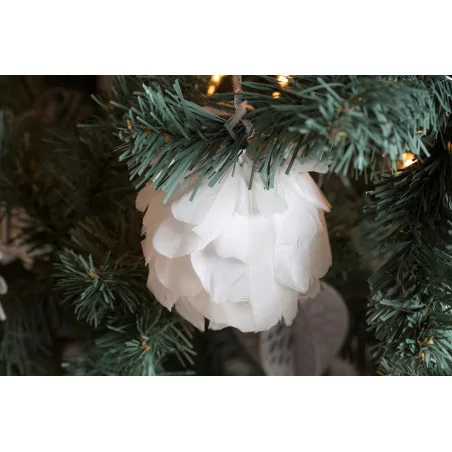 IDEES CREATIVES : Le Noël Perle - La décoration du sapin - Les boules aux plumes