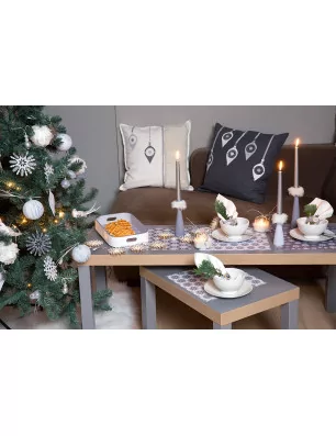IDEES CREATIVES : Idée créative - Le Noël Perle - La décoration autour du sapin - Les bougeoirs
