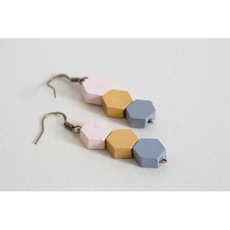 IDEES CREATIVES : Bijoux et boîtes à offrir - L'ensemble géométrique chic - Les boucles d'oreilles