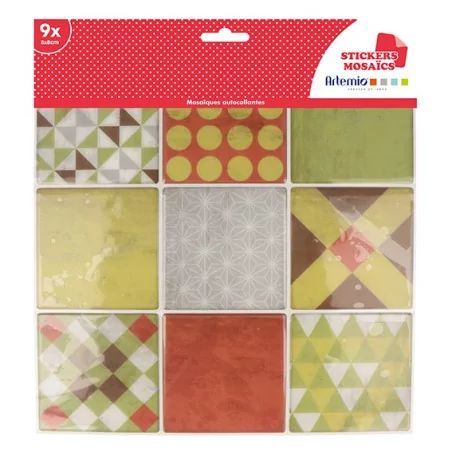 SCRAPBOOKING : 9 autocollants mosaïques 'Artemio' 8x8cm