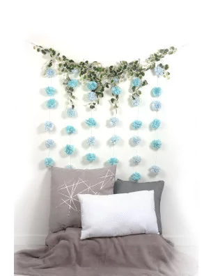 AFFAIRES : Kit Rideau de fleurs en gluepatch 'Graine Créative by PW' Bleu