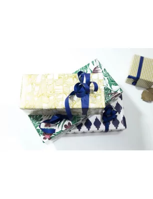 EMBALLAGES CADEAUX : Rouleau de papier 'Clairefontaine' Maena Losanges abstraits bleus 2 m x 0.70 m