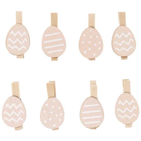 ART FLORAL : Lot de 8 pinces à linge bois 'Rico Design-Ohhh! Lovely! " Oeufs de pâques