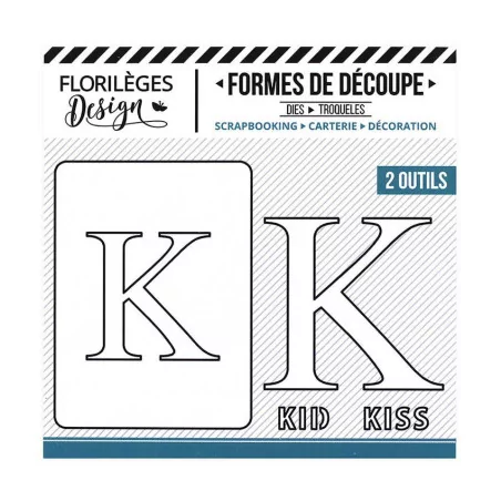 OUTILLAGE & MACHINES : 2 Dies / Matrices de découpe 'Florilèges Design - A la Lettre 'Lettre K