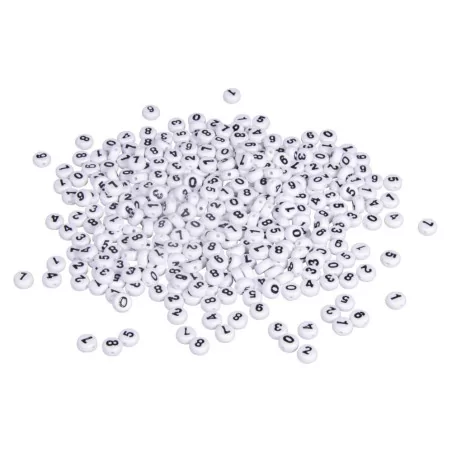 BIJOUX : Perles en plastique 'Rayher' Chiffres 6 mm