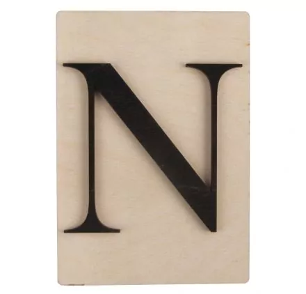 SUPPORTS A DECORER : Lettre en bois N 'Rayher' Noir 14.8 cm x 10.5 cm