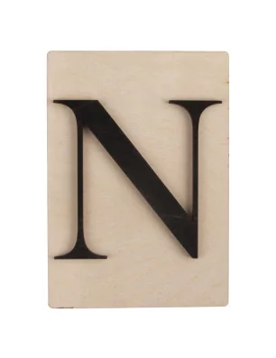 SUPPORTS A DECORER : Lettre en bois N 'Rayher' Noir 14.8 cm x 10.5 cm