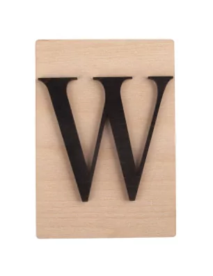 SUPPORTS A DECORER : Lettre en bois W 'Rayher' Noir 14.8 cm x 10.5 cm