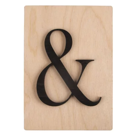 SUPPORTS A DECORER : Lettre en bois & 'Rayher' Noir 14.8 cm x 10.5 cm