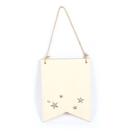 AFFAIRES : Suspension Fanion en bois 'Graine Créative by PW' Etoiles 20 cm x 15 cm