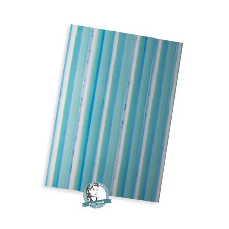 ART DU FIL : Feuille de flex A4 'Plottermarie' Crazy Rayures Bleu Menthe