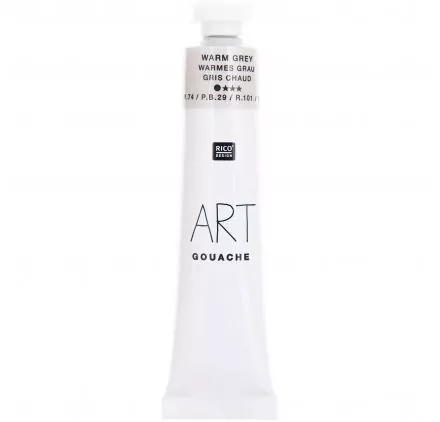 ENFANTS : Tube de 22 ml de gouache 'Rico Design - ART' Gris Chaud