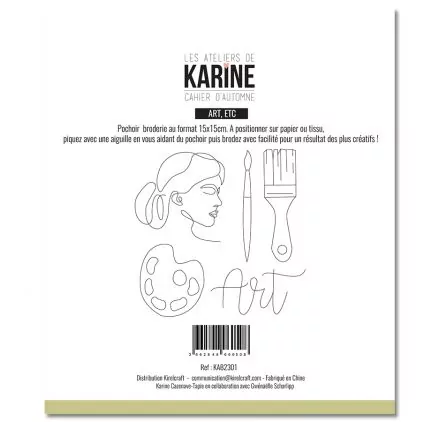 SCRAPBOOKING : Pochoir Broderie 15x15 'Les Ateliers de Karine - Cahier d'Automne' Art etc...
