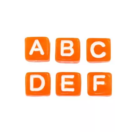 BIJOUX : Sachet de 400 Perles lettres acryliques 'La Fourmi Créative' Orange/Blanc 6 mm BIJOUX : Sachet de 400 Perles lettres acryliques 'La Fourmi Créative' Orange/Blanc 6 mm