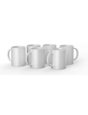 OUTILLAGE & MACHINES : Lot de 6 Mugs en céramique 'Cricut' Blanc 425 ml