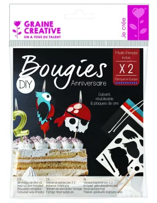 ENFANTS : Kit 2 bougies anniversaire 'Graine Créative' Pirate