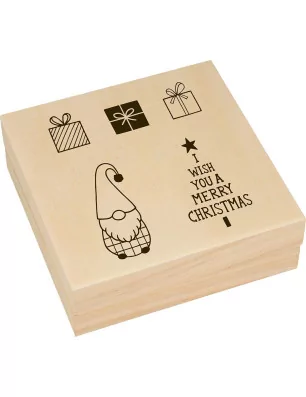 SCRAPBOOKING : Set de 5 tampons bois 'Artemio - Imagine Christmas' 11.6x11.6x4 cm