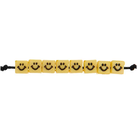 Lot de 70 Perles 'Rico Design' Smiley Cubes 6 mm