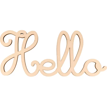 SCRAPBOOKING : Mot en bois 'Artemio - Jolies Comptines' Hello 25 cm x 11 cm
