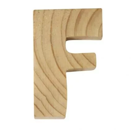 SUPPORTS A DECORER : Lettre en bois F 'Rayher' 5 cm x 3.5 x 1 cm SUPPORTS A DECORER : Lettre en bois F 'Rayher' 5 cm x 3.5 x 1 cm