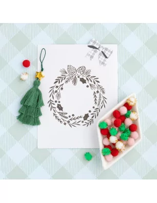 SCRAPBOOKING : 80 Pompons ronds 'Crate Paper - Mittens & Mistletoe'
