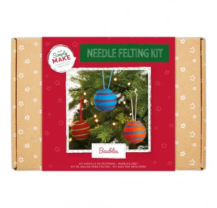 KITS DE NOEL : Kit créatif 'Docrafts - Simply Make' Boules de sapin en laine à feutrer KITS DE NOEL : Kit créatif 'Docrafts - Simply Make' Boules de sapin en laine à feutrer