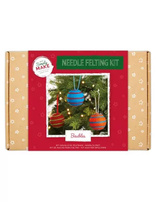 KITS DE NOEL : Kit créatif 'Docrafts - Simply Make' Boules de sapin en laine à feutrer