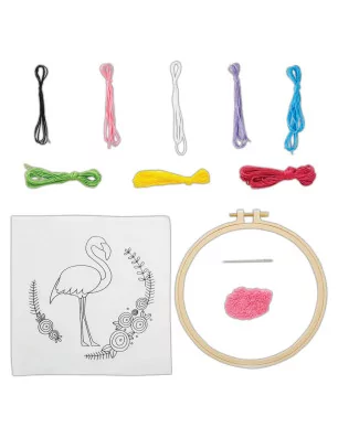 ART DU FIL : Kit Broderie 'Docrafts - Simply Make' Flamant rose