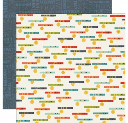SCRAPBOOKING : Papier double 30x30 'Simple Stories - Pet Shoppe Dog' Belly Rubs