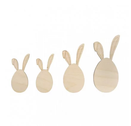 SCRAPBOOKING : Lot de 4 lapins en bois 'Rayher' 8 cm à 12 cm SCRAPBOOKING : Lot de 4 lapins en bois 'Rayher' 8 cm à 12 cm