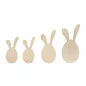 Lot de 4 lapins en bois 'Rayher' 8 cm à 12 cm Lot de 4 lapins en bois 'Rayher' 8 cm à 12 cm