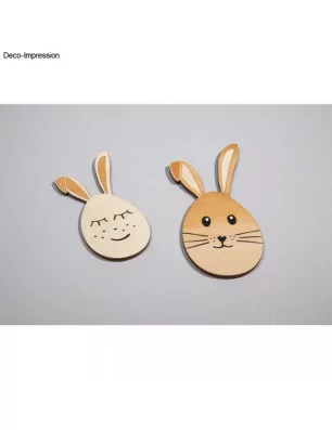 SCRAPBOOKING : Lot de 4 lapins en bois 'Rayher' 8 cm à 12 cm